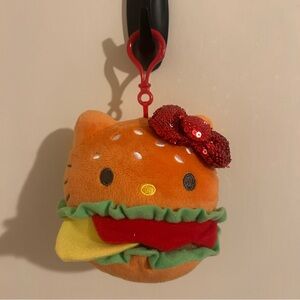 Hello Kitty Cheeseburger Plush Keychain